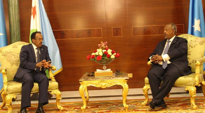 Madaxweyne Farmaajo iyo madaxweynaha Jabuuti oo kulmaya
