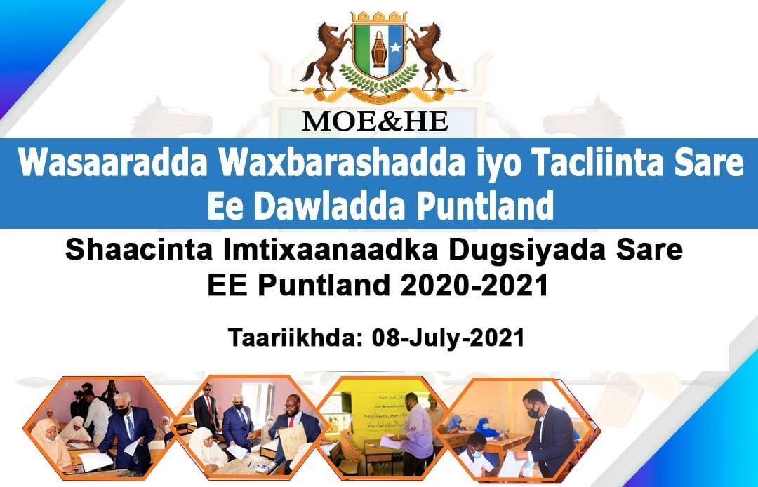 Wasaarada Waxbarashada Puntland Oo Maanta Ku Dhawaaqeysa Natiijada Wasaarada Waxbarashada Puntland Oo Maanta Ku Dhawaaqeysa Natiijada