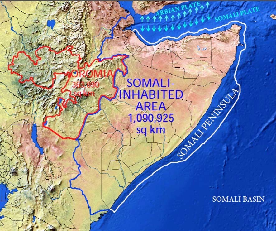 1,090,925 km2 of Somali-Inhabited Land Separates Abiy’s Oromia from the Sea, Not a Strip Piece of Land
